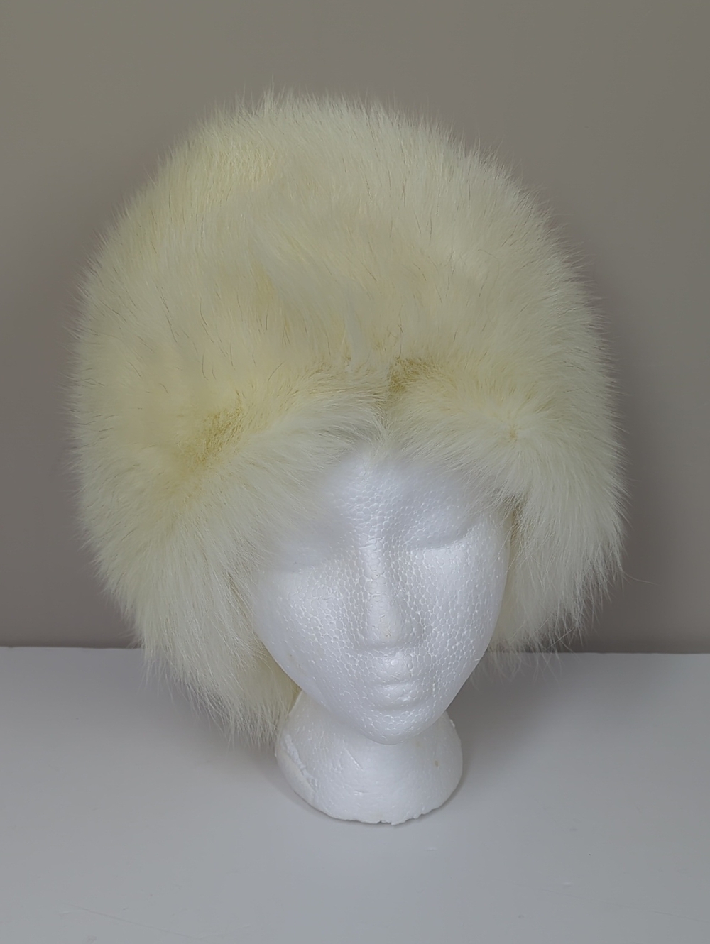 Vintage Fox Fur Russian Cossack Luxury Cream Real Fur Women's Hat